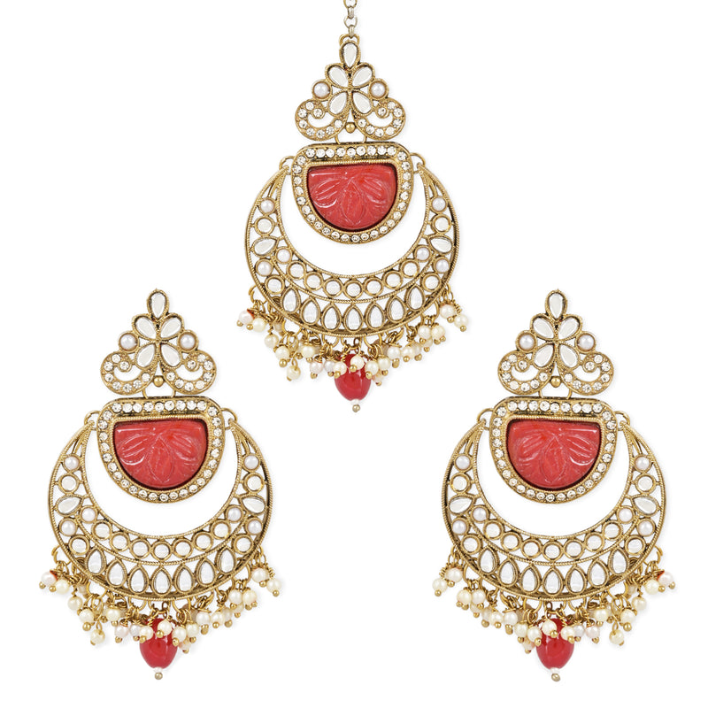 Buy Punjabi Tikka and Earrings Set Oversized Tikka Jhumka Earrings Tikka  Set Jadau Tikka Gold Kundan Maang Tikka Pakistan Jewelry Jaggo Jewelry  Online in India - Etsy